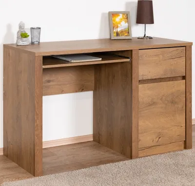 Produktbild von Schreibtisch Selun 11, Farbe: Eiche Dunkelbraun - 75 x 120 x 53 cm (H x B x T)