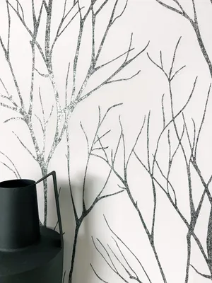 Produktbild von NEWROOM Tapete Weiß Vliestapete Äste - Blumentapete Floral Schwarz Zweige Äste Romantisch Zweige