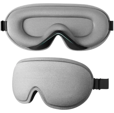 Produktbild von Schlafmaske für Männer und Frauen, 2024 verbesserte 3D-Schlafmaske für Seitenschläfer, 100% lichtundurchlässige Schlafmaske, verstellbares Gummiband für Reisen, Yoga und Nickerchen (grau)