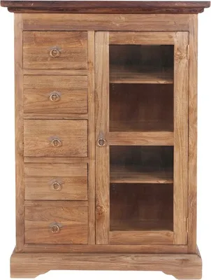 Produktbild von SIT Möbel Brotschrank | 5 Schubladen, 1 Tür | Teakholz natur | B 86 x T 39 x H 122 cm | 06201-34 | Serie SEADRIFT