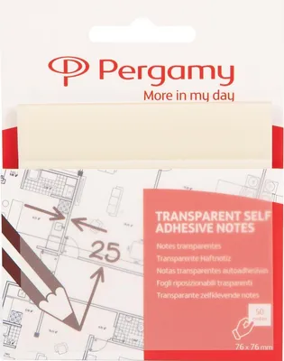 Produktbild von Pergamie – transparente Notizzettel, ft 76 x 76 mm, 50 Blatt, weiß