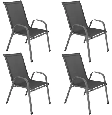 Productafbeelding van Tuinstoel | Tuinstoelen | Tuinstoel Buiten | Staal | Textiel | 4 Stuks | 120 Kg | Donkergrijs, AI-gegenereerde afbeelding