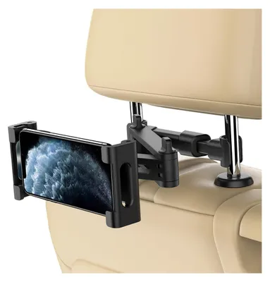 Obrázek produktu pro Držák tabletu na opěrku hlavy, výsuvný, univerzální, s 360stupňovou rotací, vhodný pro autosedačky