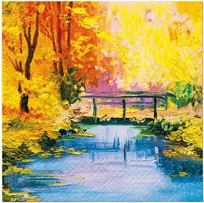 Produktbild von 20 Servietten Golden Bridge - Brücke im Herbst 33x33cm