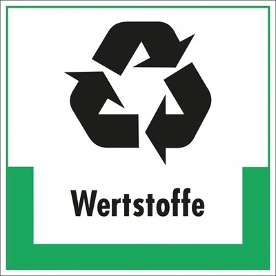 Produktbild von Dreifke® Schild I Abfallkennzeichen Wertstoffe, mit Symbol und Text, Kunststo...