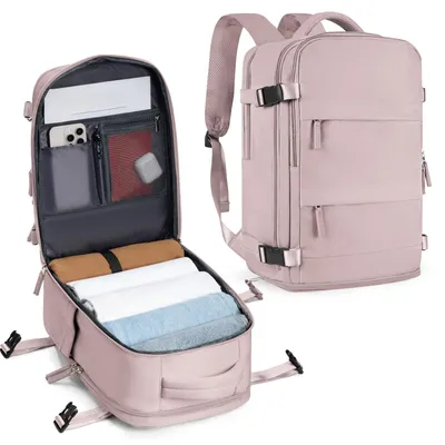 Produktbild von Reiserucksack Handgepäck Rucksack Wasserdicht - 40 x 30 x 20 cm - Laptopfach 15,6 Zoll - Schuhfach - Nasstasche