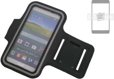 Produktbild von Kompatibel mit Samsung Galaxy S22 Neopren Jogging Armband Sportarmband Oberarmband schwarz kompatibel mit Samsung Galaxy S22 mit Reflektor Streifen.