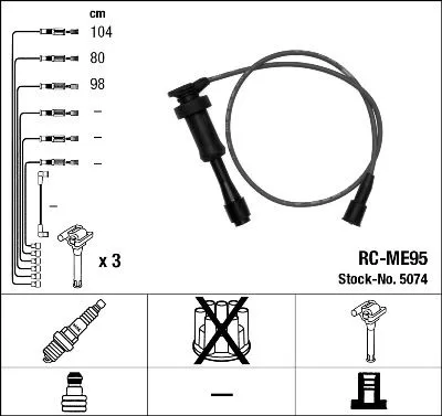 Produktbild von NGK 5074 Zündkabelsatz Zündleitungssatz für KIA SORENTO I (JC) für MITSUBISHI PAJERO II (V3W, V2W, V4W)