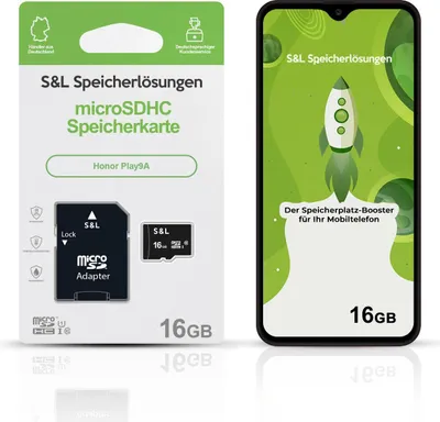 Produktbild von microSD Speicherkarte S&L für Honor Play9A - Speicherkapazität: 16 GB