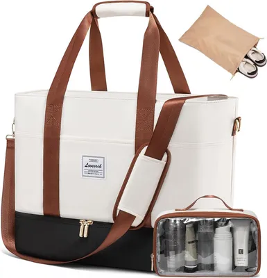 Immagine prodotto di LOVEVOOK Borsa da viaggio da donna Weekender impermeabile con scomparto per scarpe Borsa da toilette Bagaglio a mano Borsa da sauna Borsa da palestra Borsa sportiva