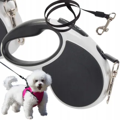 Produktbild von Hundeleine Automatikleine Tierleine 5m bis 15 Kg Rollleine Gurtleine Seilleine schwarz