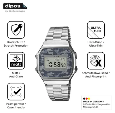 Produktbild von 6x Schutzfolie für Casio A168WEC-1EF matt Displayschutzfolie Folie Display Schutz dipos