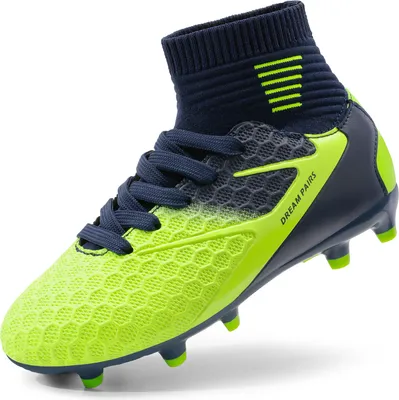 Produktbild von DREAM PAIRS Fu?ballschuhe Kinder Jungen Fu?ballschuhe Mädchen Atmungsaktive Fussball Schuhe Unisex Trainingsschuhe Sportschueh für Outdoor DUNKEL/BLAU/NEON/GRüN HZ19002K-E Gr??e 39 (EUR)