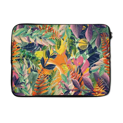 Produktbild von MuchoWow® Laptop Hülle 14 ZollBlumen - Dschungel - Tropisch Laptoptasche - Laptoptasche - Stoßsicher - Schutzhaube