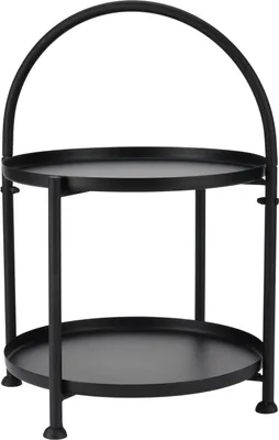 Produktbild von Metall Beistelltisch mit Rundbogen - ca. 45 x Ø 34 cm / schwarz