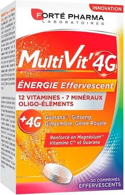 Productafbeelding van Forté Pharma Multivit 4g Energy, 30 effervescerende tabletten