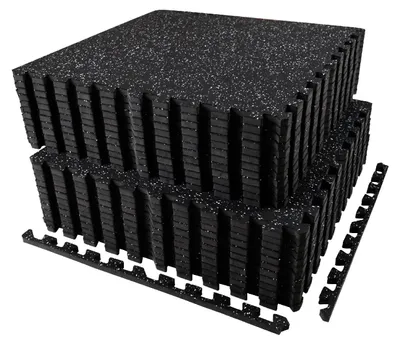 Imagen del producto de 24 piezas de goma antideslizante, extra gruesas y robustas, de 60x60x1,4 cm, ideales para suelos de gimnasios y para entrenamientos en casa