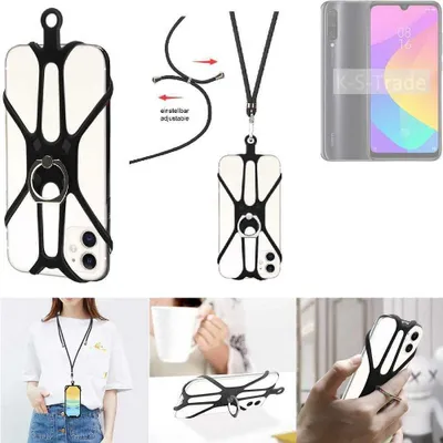 Produktbild von K-S-Trade 3in1 Handykette Handyband Handykordel Halsband Smartphone-Ring Handy-Ring kompatibel mit Xiaomi Redmi A3 Fingerhalterung Handyring