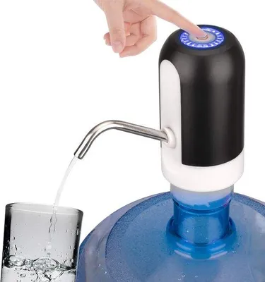 Obrázok produktu pre Elektrické dávkovače vody s batériou 1200 mAh – tichá pumpa na vodu pre fľaše – nabíjanie cez USB – čierna farba
