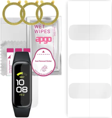 Produktbild von apgo 3 Stück Schutzfolie, klar, kompatibel mit Samsung Galaxy Fit 2 Smartwatch, Hydrogel Displayschutzfolie mit Positionierhilfe, Displayfolie, robust und kratzfest