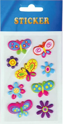 Produktbild von Bestlivings lustige und Niedliche Sticker zum Aufkleben, Stickerbögen mit Tieren (Design: Schmetterlinge 3)