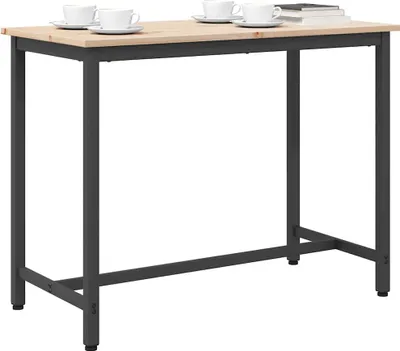 Image de table Naturel 100 x 50 x 77 cm Bois d'ingénierie et acier