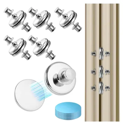 Produktbild von 10 Stück Gardinenmagnete, 20mm Gardinenbeschwerer, Duschvorhang Magnetbefestigung, für Vorhänge und Gardinen in Schlafzimmer, Wohnzimmer, Esszimmer, Badezimmer und Büro