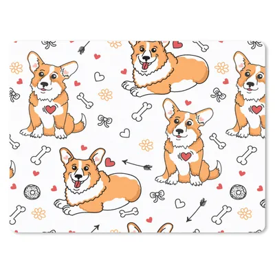 Produktbild von MuchoWow® Mauspad Mousepad Hund - Corgi - Muster 23x19 cm - Mousepads - Maus Mat - Pad - Mausunterlage - Schreibtischunterlage - Mauspad