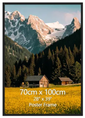 Obrázek produktu pro Fotolap z hliníku, černý, rozměry 70 x 100 cm, určený k zavěšení na zeď