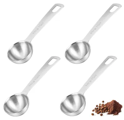 4 Edelstahl-Messlöffel, 15 ml, Kaffeelöffel-Set