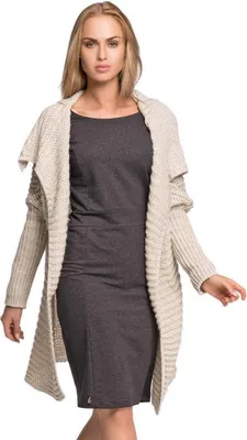 Produktbild von Strickjacke Sweats Poncho Umhang Cardigan; Beige S/M/L