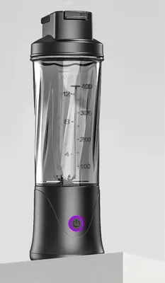 Produktbild von Mini Standmixer 450 ml, 40 W, 12 Klingen, 21.000 U/min, 1500 mAh, USB-C, tragbar – Schwarz