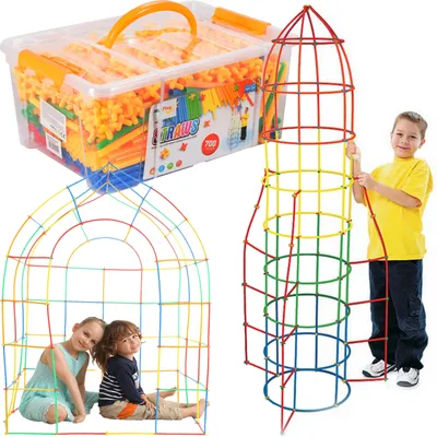Obrázek produktu pro Malplay slámky stavební bloky 700 prvků vzdělávací hračka pro děti montážní bloky rané dětské vzdělávání vzdělávací hračky dárky od 3 let