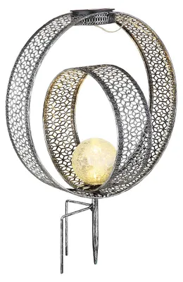 Produktbild von LED Solarleuchte, Erdspieß, Kugel, crackle-Glas, H 42 cm