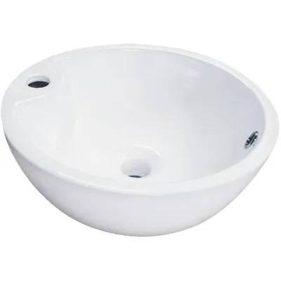 Zdjęcie produktu dla Umywalka nablatowa KERRA KR-40, ceramiczna, biała, 41x41 cm, okrągła