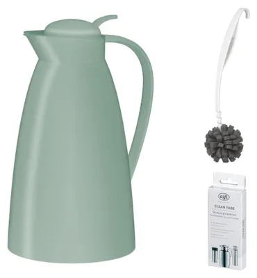 Image de alfi ECO Isolierkanne misty mint – Vorteilsset mit Reinigungsbürste CLEAN FIX 30 cm + CLEAN TABS (20 Stück) | HAN 825357100 | EAN 4002458534508