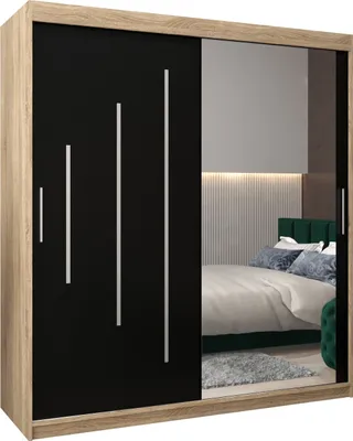 Produktbild von Kleiderschrank, Schiebetürenschrank Schlafzimmer, Schrank mit Spiegel YORK 2 180 cm