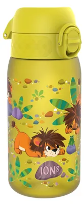 Immagine prodotto di ion8, borraccia per bambini, 350 ml, a prova di perdite, apertura con una mano, sistema di chiusura sicuro, lavabile in lavastoviglie, priva di BPA, maniglia per il trasporto, tappo a scatto, facile da pulire, a impatto climatico neutro, design "Babylöwen"