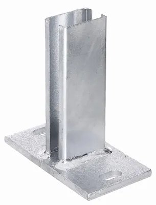 Image de Alberts 685676 Support de poteau pour clôture à double fil, à visser, galvanisé à chaud, plaque 150 x 80 mm, pour poteaux 60 x 40 mm