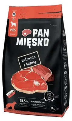 Image de PAN MIĘSKO Bœuf avec chèvre M - nourriture sèche pour chiens - 9kg