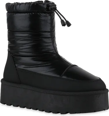 Produktbild von VAN HILL Damen Warm Gefütterte Winter Boots Stiefeletten Bequeme Schuhe 841496, Farbe: Schwarz, Größe: 38