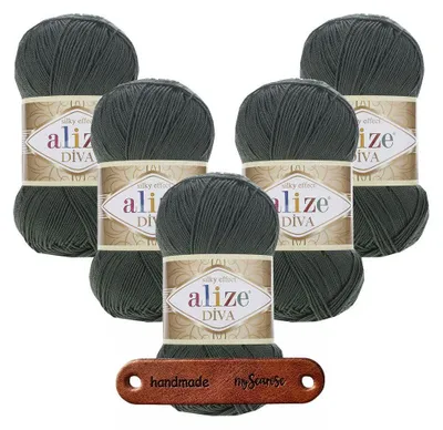 Produktbild von 5 x ALIZE Diva 131 Khaki mit Label