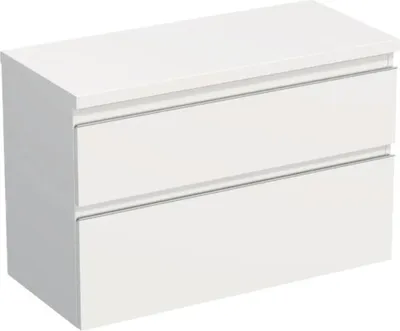 Produktbild von Jungborn Waschtischunterschrank TRENTA BxHxT 96,7 x 64,6 x 44,5 cm Frontfarbe weiß matt TRE DESK 100 2Z S 379
