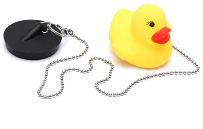 Produktbild von Badewannenstöpsel mit Edelstahlkugelkette (45 mm), schwimmender Gummistöpsel mit Kette, universeller Abflussstöpsel mit langer Kette für Bad, Küche und Spüle
