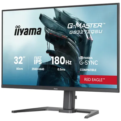 Produktbild von 32" IPS Gaming, G-Master Red Eagle, G-SYNC Compatible, 2560x1440@180Hz, 400cd/m², 2xHDMI 2.0, DisplayPort, 0,5ms (MPRT), Speakers, USB 2x3.2+2xC, Black Tuner, 15cm Height Adj. Stand