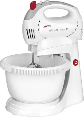 Produktbild von MPM MMR-17Z, Handmixer, Weiß, Schlagen, Kneten, Mixen, 2,4 l, Tasten, 300 W
