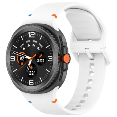 Produktbild von Stravo Silikon Sportarmband kompatibel mit Samsung Galaxy Watch 9 / 8 / 8 Classic(40/44/46 mm) – Weiches Ersatzband für Alltag & Fitness – Weiß