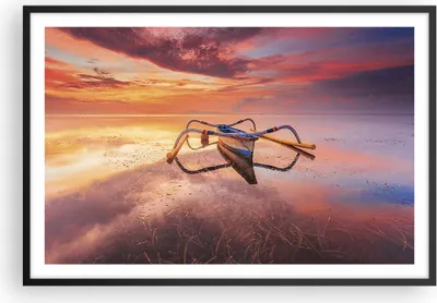Produktbild von Gerahmtes Poster - Schwarzer Rahmen - £ódŸ Westen Die Sonne - 91,5x61 cm - Wand Bild - Wanddeko - Wandbilder - Kunstposter - Wandposter - Bilderrahmen - Bilder - Kunstdruck - P2BAA91x61-4433