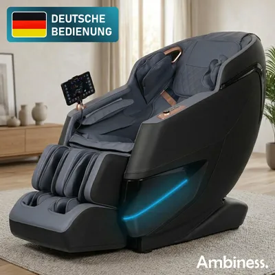 Produktbild von BRAST Ambiness Massagesessel Relaxsessel NALA | 42 Massageprogramme | deutsche Bediensprache | Zero Gravity-Funktion | 3D-Massagetechnologie Ganzkörpermassage + Wärmefunktion | Schwarz