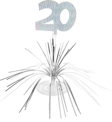 Produktbild von 20. Geburtstag Tischaufsteller silber 30x 29cm - Einheitsgröße